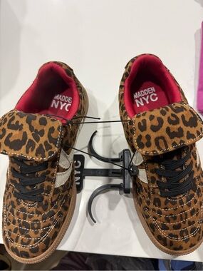 Madden NYC Leopard Print Sneakers with Red Lining girls size 13